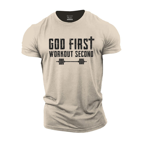 Men's God First Workout Second Cotton T-Shirt